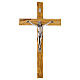 Crucifixo em madeira de oliveira italiana irregular 36x19 cm s1