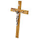Crucifixo em madeira de oliveira italiana irregular 36x19 cm s2