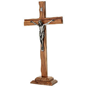 Irregular olive wood national table cross, 38x19 cm
