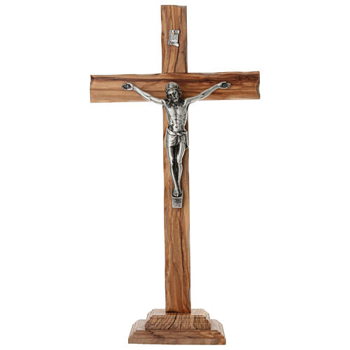 Irregular olive wood national table cross, 38x19 cm 1