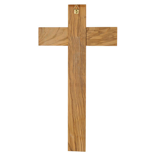 Olivewood wall crucifix, 18.5x10 in, handcrafted in Italy 3