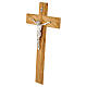 Crucifixo de 47x25 cm em madeira de oliveira italiana para parede s2