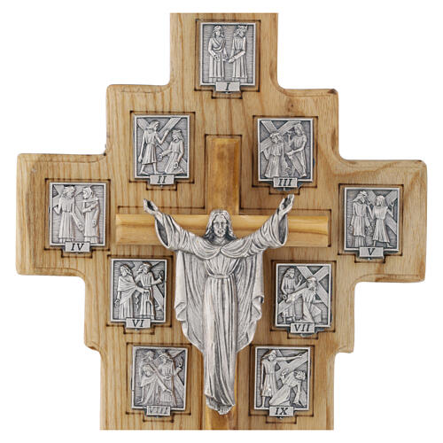 National olive wood Cross Via Crucis, 28x16 cm 2