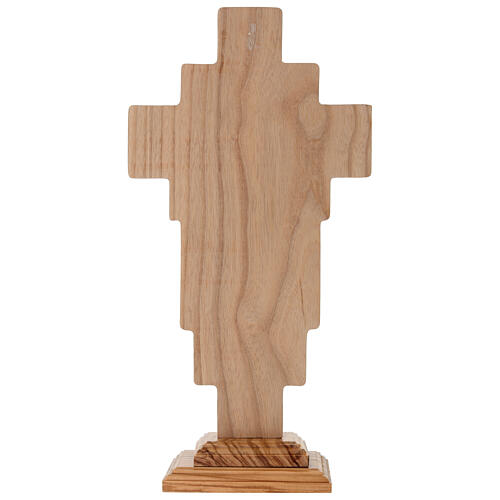 Croce da tavolo in ulivo italiano Via Crucis 32x16 cm 5