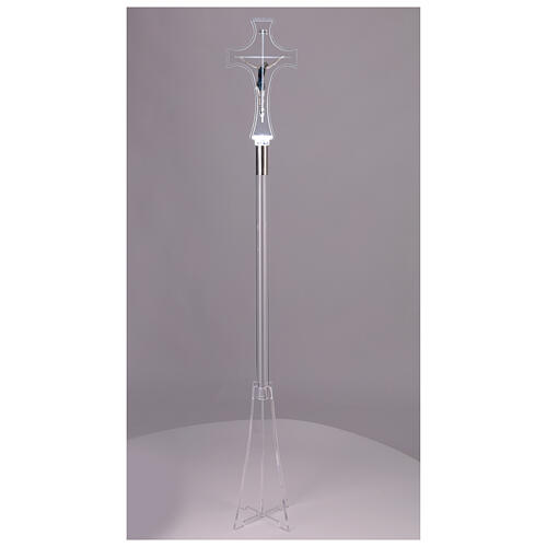 Kruzifix aus Plexiglas mit weißer LED-Beleuchtung, 150 cm 4