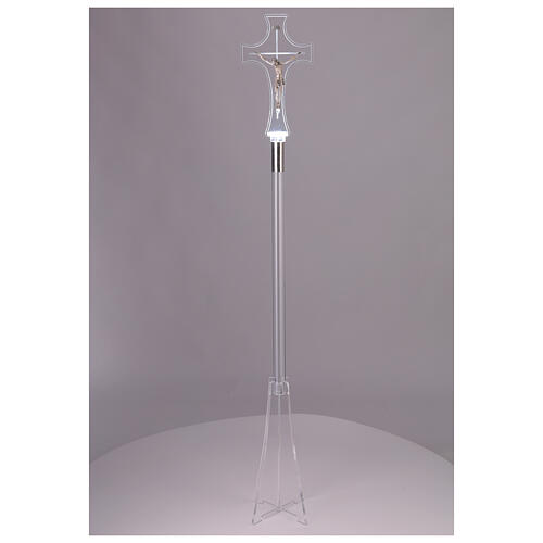 Croix en plexiglas illumination LED blanche 150 cm 1