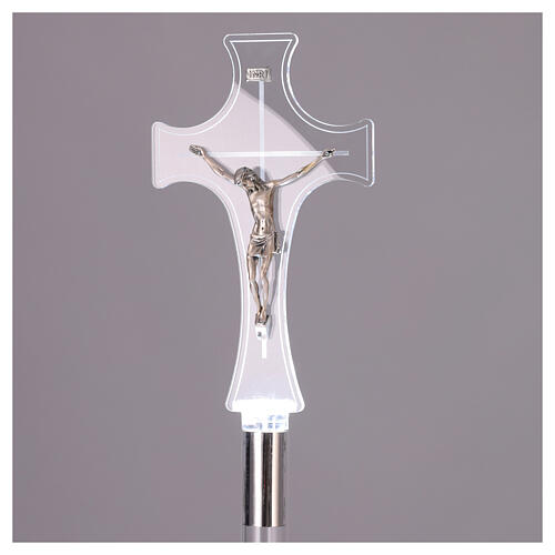 Croix en plexiglas illumination LED blanche 150 cm 2