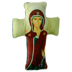 Croix rembourrée Vierge du Silence 14x10 cm