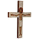 Crucifijo madera relieve pintada vestido y cruz blanca s4