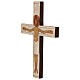 Wooden cross crucifix with painted mantle relief s2