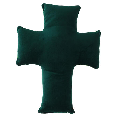 Virgin of Silence, cross-shaped pillow, 12x10 in 3