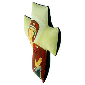 Vergine del Silenzio cuscino a croce 30x25 cm