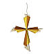 Cruz de vidrio fundido ámbar y oro s1