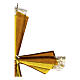 Cruz de vidrio fundido ámbar y oro s3
