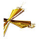 Cruz de vidrio fundido ámbar y oro s4
