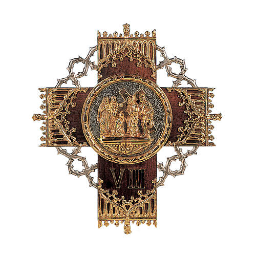 Via crucis 14 stazioni Molina croce in bronzo con corona di spine 60x50 cm 1