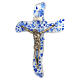Crucifix in blue Murano glass, 16x10.5 cm s1