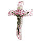 Murano glass artistic pink crucifix, 16x10 cm s1