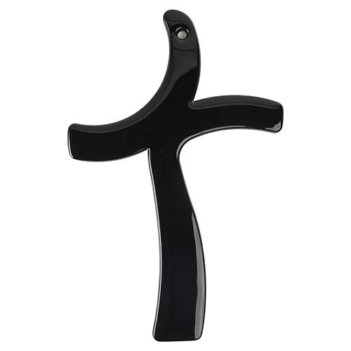 Crucifix en verre de Murano design noir 16x10,5 cm 5