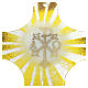 Yellow Murano Glass Cross with PAX Alpha Omega Decoration, 16x15 cm s3