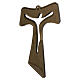 Croix Tau en verre finition bronze avec figure stylisée du Christ 16x10 cm s7