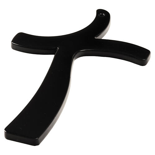 Croix moderne en verre de Murano noire 25x20 cm 3