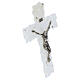 White Murano glass wall crucifix, 10x7 in s2