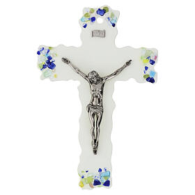 Croix décorative multicolore en verre de Murano 25x20 cm