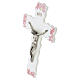 Crucifix rose en verre de Murano 25x20 cm à suspendre s2