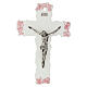 Pink Murano glass wall crucifix, 25x20 cm s1