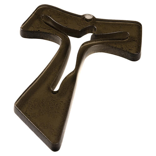 Croce Tau in vetro di Murano bronzo 25x20cm simbolo religioso da parete 7