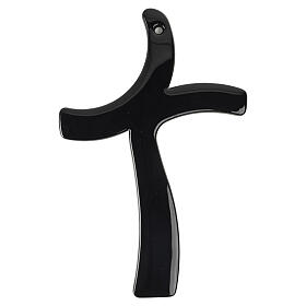 Cruz de parede moldada em vidro preto de Murano 30x20 cm