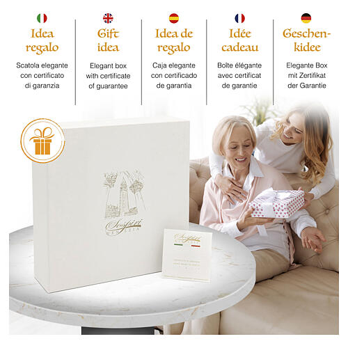 Blue Murano glass PAX cross with light-reflecting effect, 32x21 cm 4