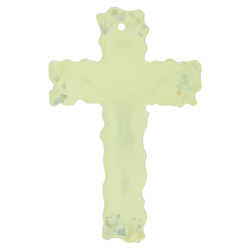 Murano glass cross with multicolour details, 16x10 in 3