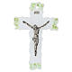 Murano glass cross with green shades, 16x10 in s1