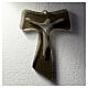 Tau cross in Murano glass, bronze metallic finish, 16x10 in s3