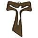 Croce Tau in vetro di Murano 40x25 cm design moderno color bronzo s1