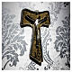 Tau wall cross in Murano glass bronze metallic finish, 40x25 cm s2