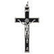 Traditional crucifix in black wood 12 cm with metal body s1
