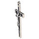 Traditional crucifix in black wood 12 cm with metal body s2