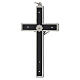 Traditional crucifix in black wood 12 cm with metal body s4