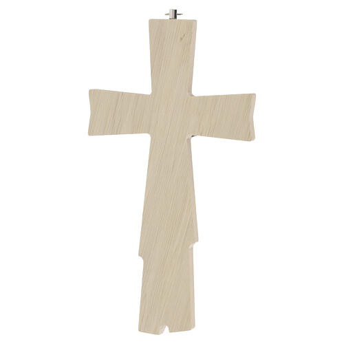 Hornbeam wall crucifix with metallic Christ, 8 in 4