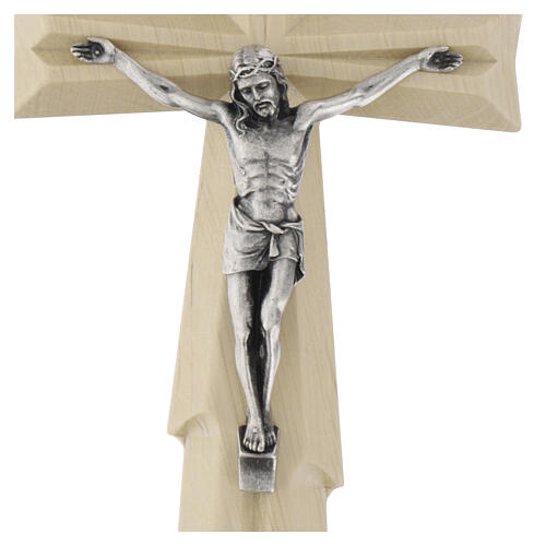 Crucifixo de parede em madeira de carpino 20 cm corpo de Cristo em metal 2