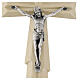Crucifixo de parede em madeira de carpino 20 cm corpo de Cristo em metal s2