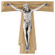 Crucifijo de pared madera de carpe con cuerpo de Cristo metal s2