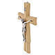 Crucifijo de pared madera de carpe con cuerpo de Cristo metal s3