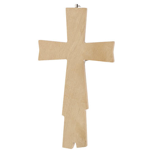 Crocifisso da muro legno carpino con corpo Cristo metallo 4