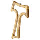 Tau cross 24 cm with carved frame and central opening in olive wood s2
