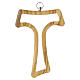 Tau cross, 4 in, contoured with internal cut-out in natural olive wood s1