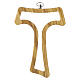 Tau cross 11 cm contoured with internal opening in natural olive wood s3